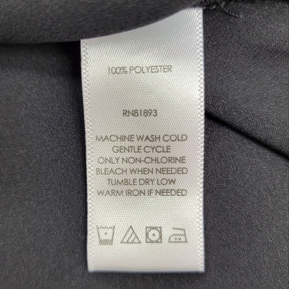 H by Halston Satin Color Block Asymmetrical Hem Tunic Dress - Picture 6 of 9